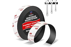 Neodymium Magnetic Tape, Flexible Magnet Tape Strips Roll with Strong 3M Adhesive Backing