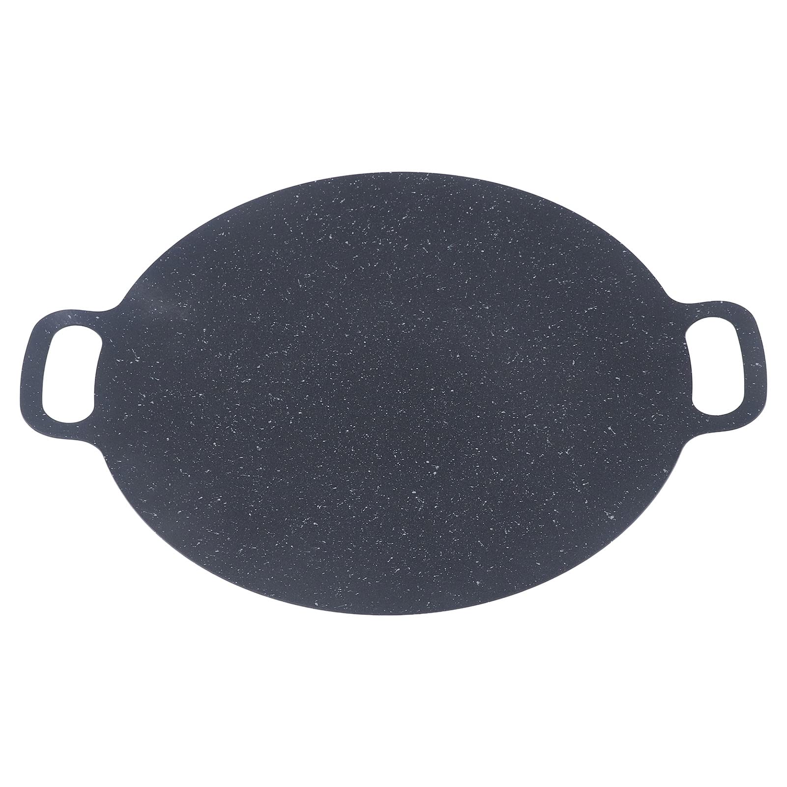 Płyta do Grillowania na świeżym Powietrzu Okrągła Patelnia do Grillowania z żelazną powłoką kamienną 41 Cm Nieprzywierająca Płyta Smażenia z Uchwytami i Szczypcami Domowego Grilla
