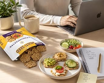 Crunchmaster Multi-Seed Original Crackers, 8 Pack Snack Boxes, Gluten Free Whole Grain Crispy Crackers, Healthy Oven-Baked Snack for Lunchboxes, Parties, Office, Travel & Everyday Snacking