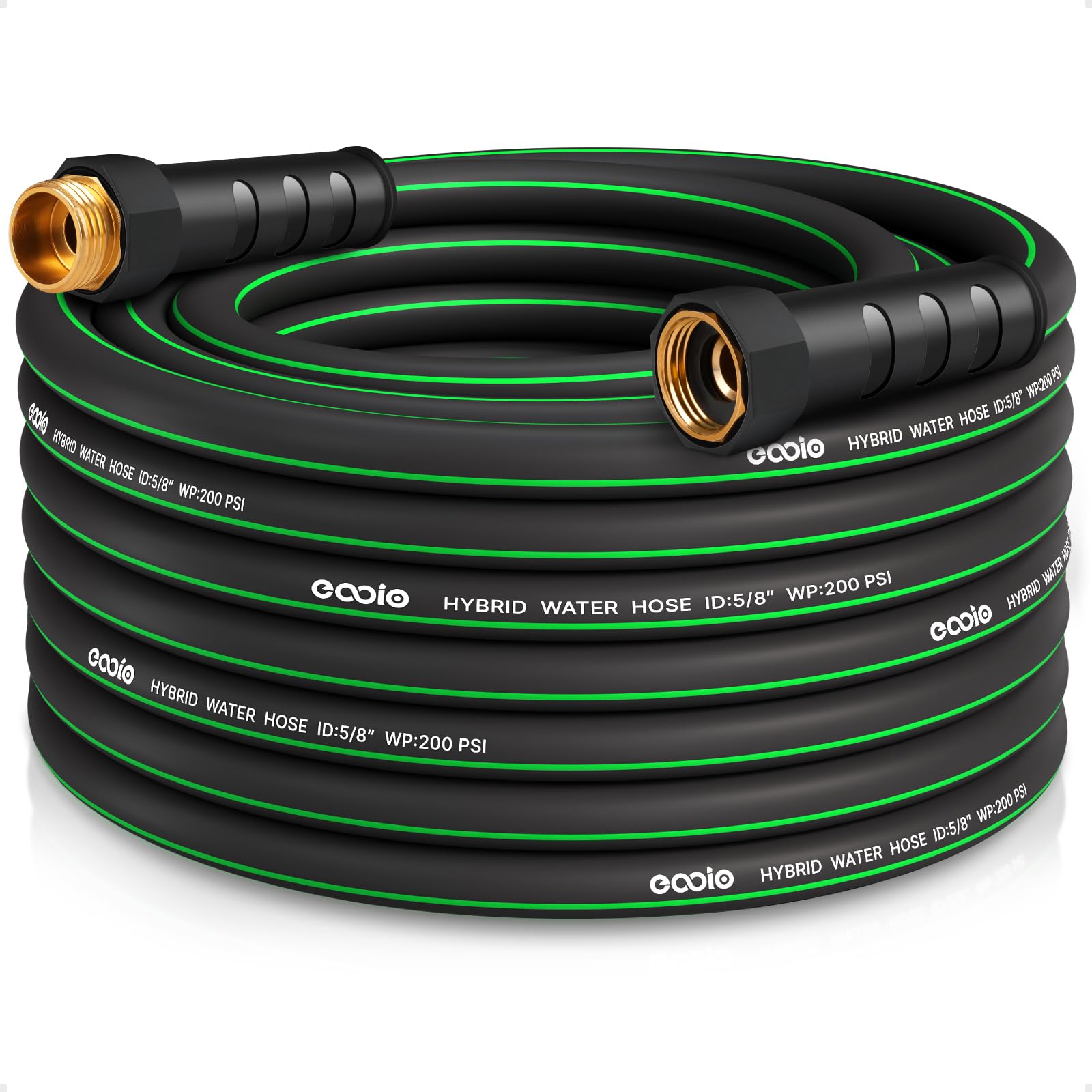 Heavy Duty Garden Hose 50ft, Non-Expandable Flexible Water Hose, Kink Resistant Lightweight Hybrid Hose, Leakproof Hose Male to Female Fittings, Drinking Water Safe
