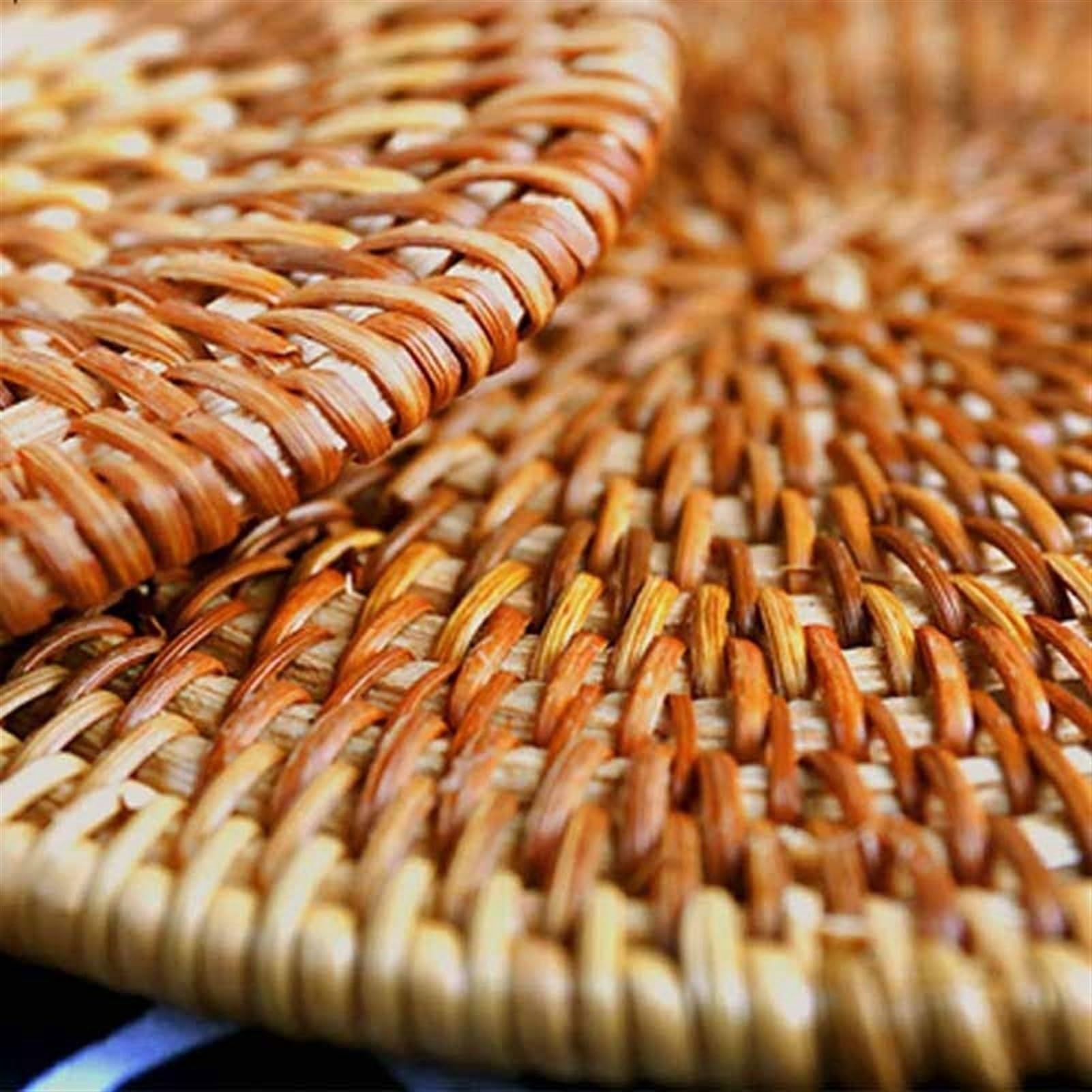4 PC Crivetti rattan -compatibile con cuscinetti caldi isolati a piatti caldi, supporto for pentole durevoli -compatibile con tavolo, tappetini resistenti al calore -compatibile con cucina