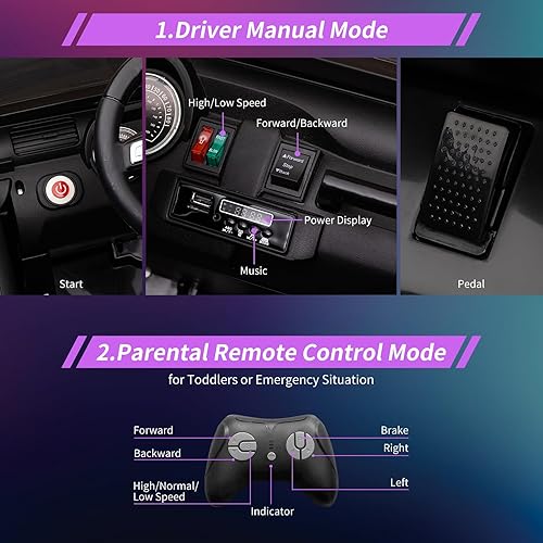Miniatura 6 de Camión de paseo para niños de 24 V con control remoto, 4 motores + batería de 7 Ah de 19.7 pulgadas, ancho del asiento, juguete eléctrico de 2