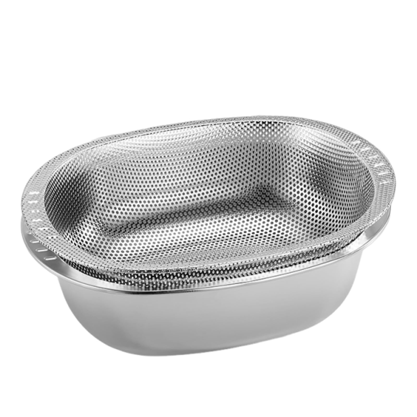POPETPOP Colador de Arroz Multifuncional de Acero Inoxidable con Doble Capa y Cesta de Drenaje para Cocina, Fácil de Limpiar y Apto para Pasta y Verduras