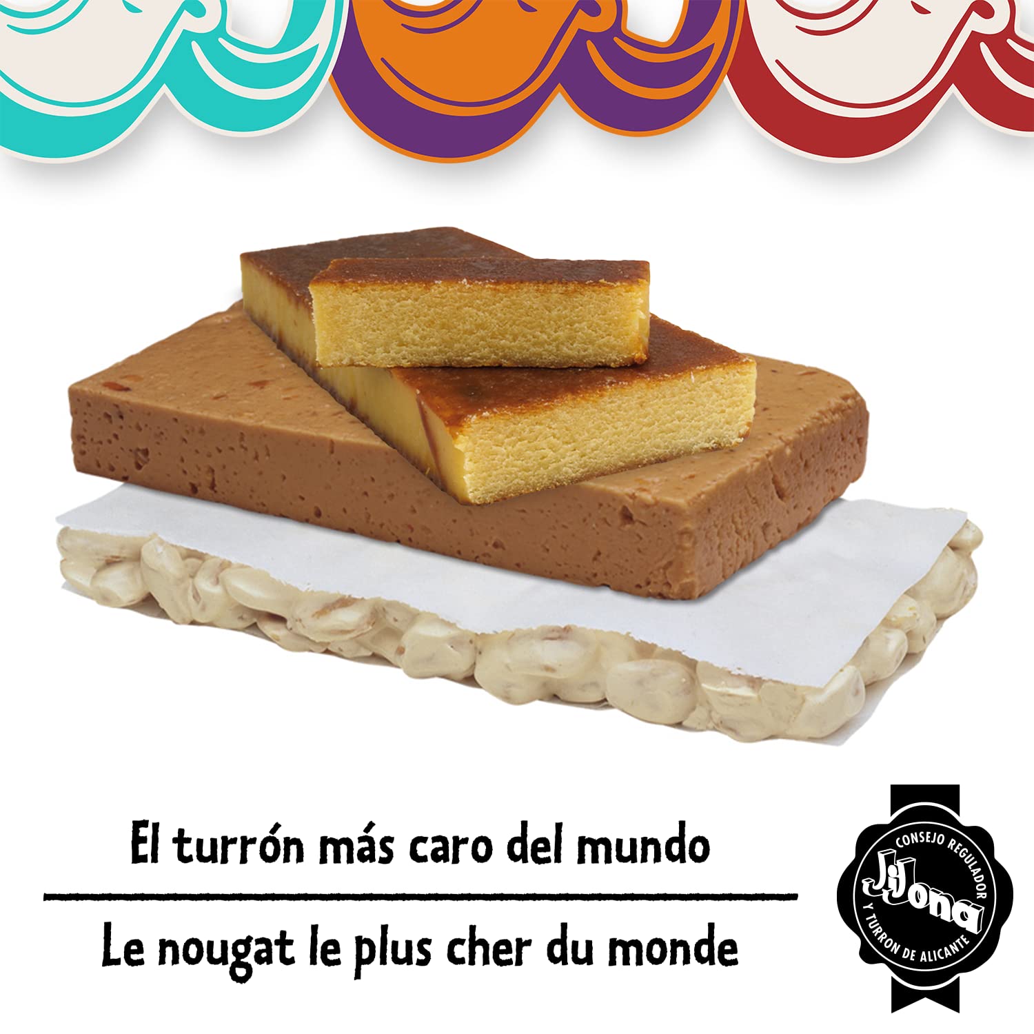 1880 - Pack Cesta de Navidad, Turrón de Jijona 300g + Turrón de Alicante 300g + Turrón de Yema Tostada 300g, Calidad Suprema, Típico Dulce Navideño, Receta Artesanal, Turrón Tradicional, 900 Gramos