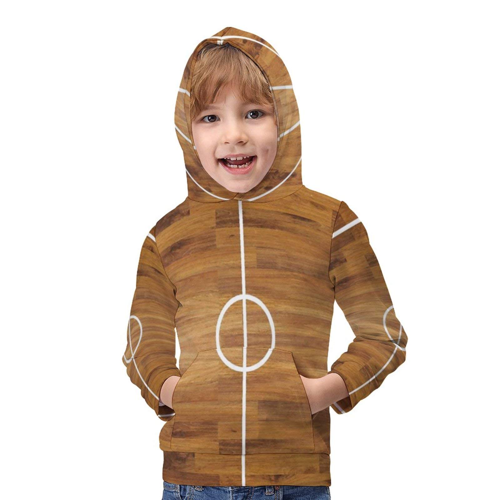 Sudadera con capucha para niños con estampado clásico para adolescentes unisex, Basketball Court, XX-Large, Basketball Court, XXL