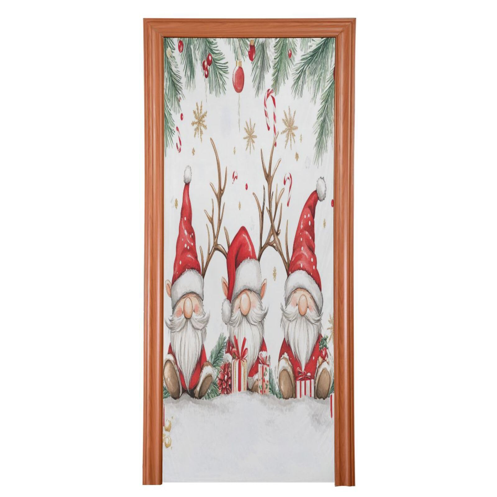 J JOYSAY Christmas Gnomes Door Decorations Door Cover Xmas Front Door Decor Xmas Door Decorations Indoor for Home Indoor Outdoor Party Décor,36x98 in