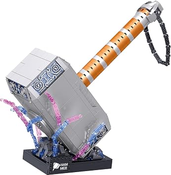 مجموعات كتل بناء Thor Battle Hammer الصغيرة،ألعاب بناء رائعة للأبطال الخارقين،لعبة فريدة للبالغين أو الأطفال 6+ 975 قطعة