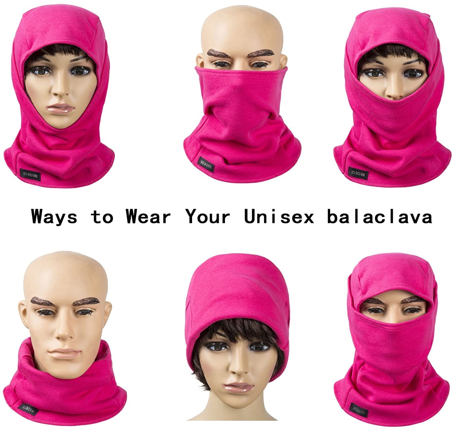 REDESS Caldo Fleece Balaclava, Maschera da Sci Antivento, Tempo Freddo, Maschera Viso, Moto Balaclava, Cappuccio più Caldo, Berretto Sport Invernali