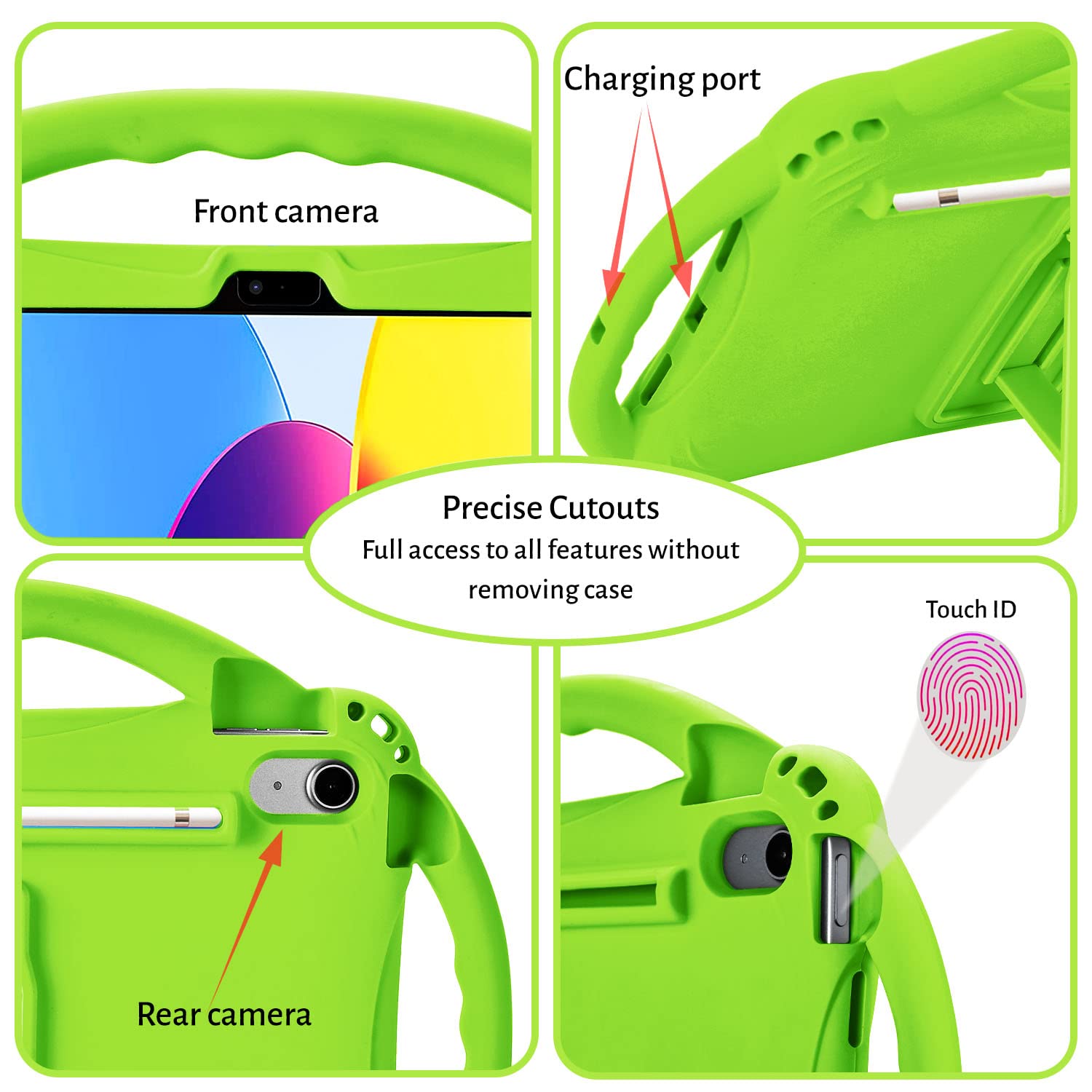 TopEsct Custodia per bambini per iPad (A16) 11a generazione 11 2025, iPad 10a generazione 11 2022, cavalletto integrato, custodia antiurto in silicone viene fornita con cinturino (rosa