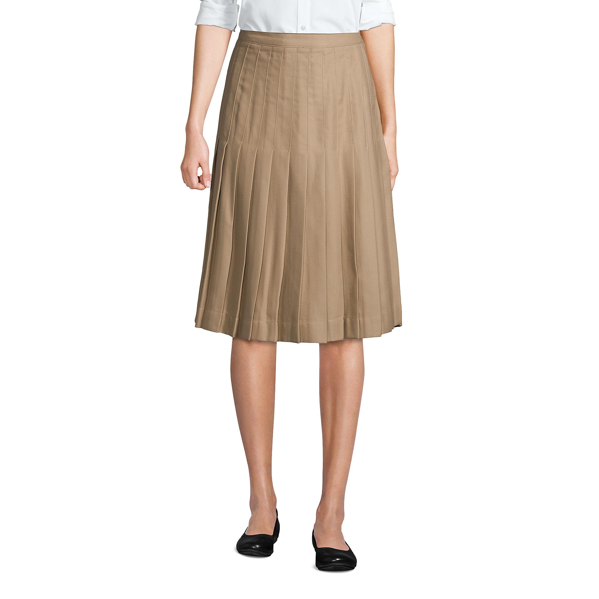 Lands End School Uniform Womens Solid Pleated Skirt Below The Knee