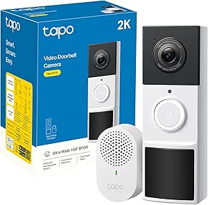 Tapo D210 Video Door Phone 2K 3MP, Colour Night Vision, Etra-Wide Field of View, Smart AI Detections, Two-Way Audio, Direct Communication from APP, 6 Months Battery Duration, Anti-Theft, IP65 asin的图片
