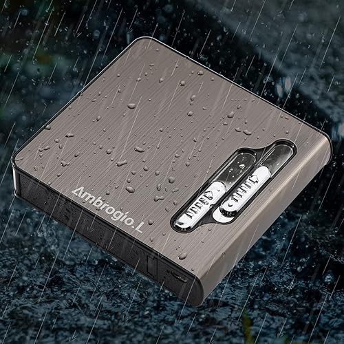 Miniatura 5 de Paquete completo de 20 cajas de cigarrillos regulares, soporte de expulsión automática con encendedor de arco doble, recargable por USB, sin llama