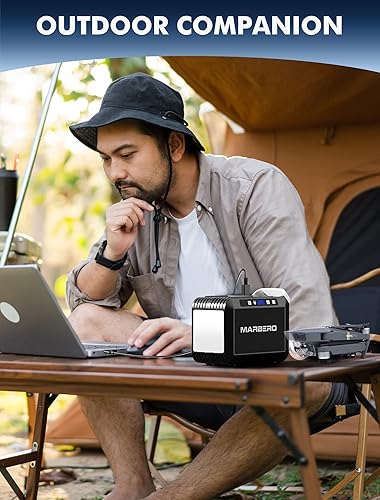 Miniatura 3 de MARBERO Juego de banco de energía solar, panel solar de 60 W y 110 V80 W (pico de 120 W), salida de CA, puertos CC, puertos USB QC 3.0, estación de