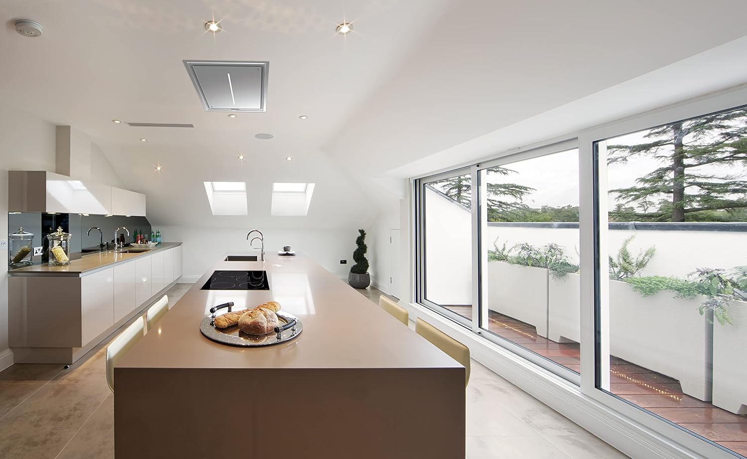 Cata Bennu Slim 1200 X/A hood installed in a modern kitchen setting