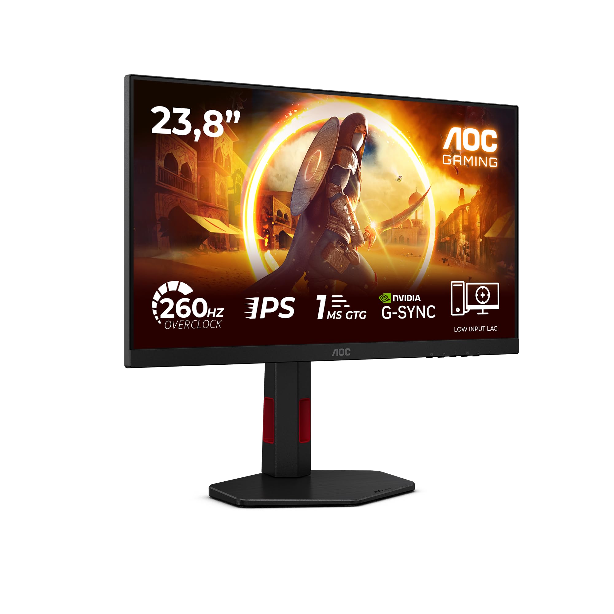 AOC Gaming 24G4XE - 24 Inch FHD Monitor, 180Hz, IPS, 1ms GtG, FreeSync, Gsync compatible, Speakers, HDR10, Game Modes, G Menu (1920 x 1080 HDMI 2.0 / DisplayPort 1.4) — view 10