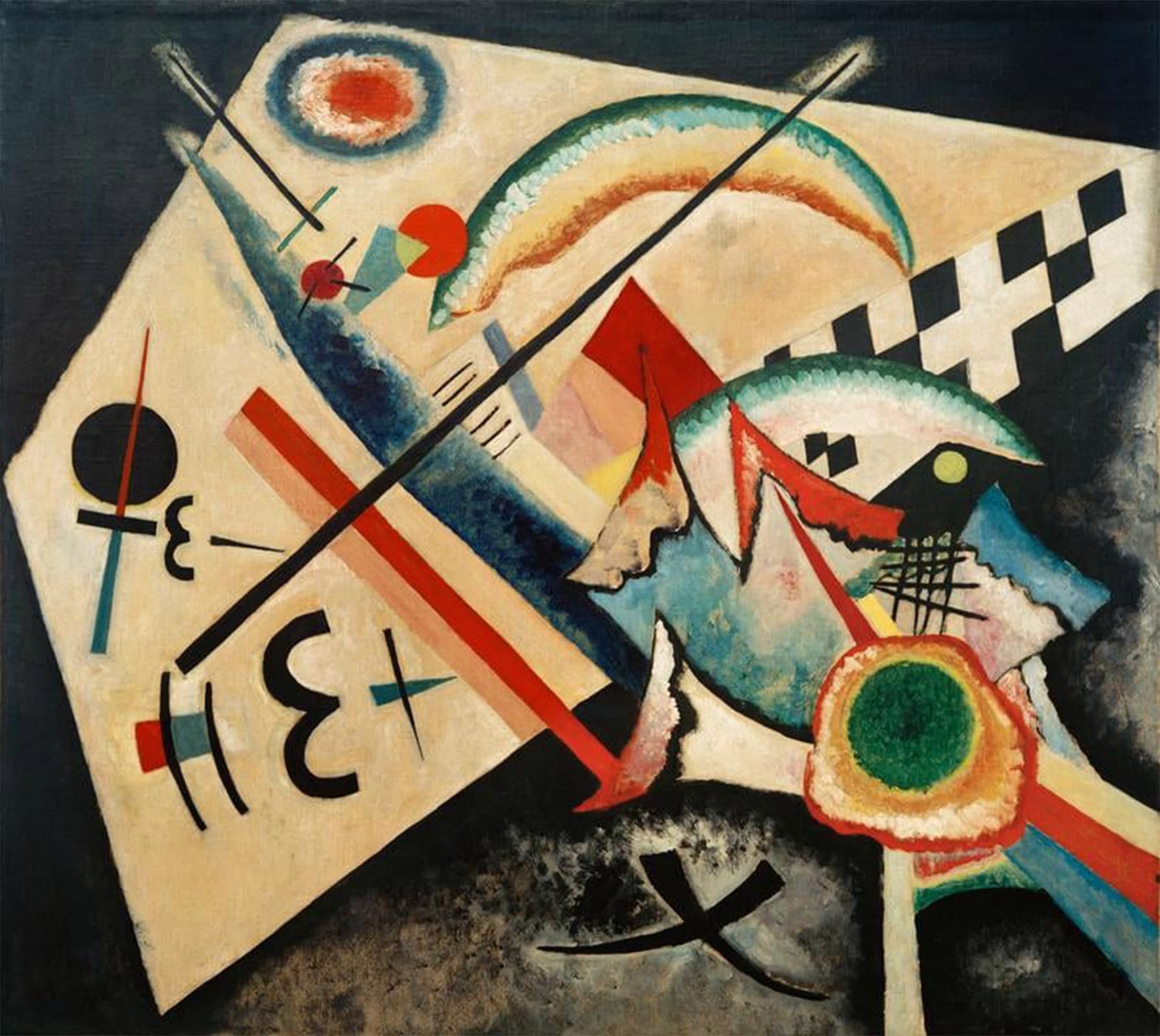 ARTXLXXBN Famous Art Print Poster Vintage Wall Art White Cross by Wassily Kandinsky Canvas Art Poster for Home Decor 60x90cm