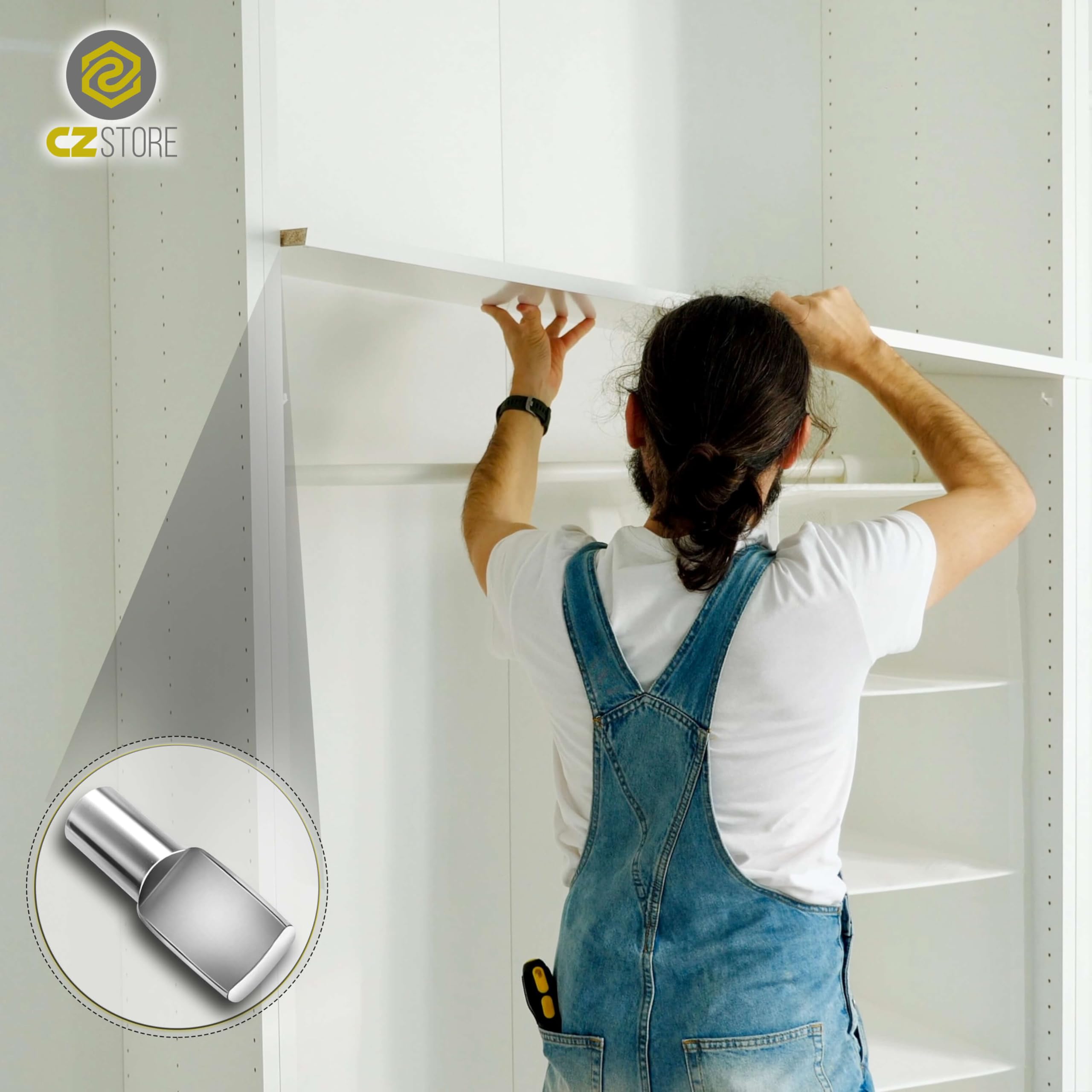 Perni di Supporto per Mensole e Scaffali -✮GARANZIA A VITA✮- Tasselli Metallici 5mm Reggi Mensola - Pioli per Mensola, Scaffalatura, Libreria, Mobili - Confezione da 100 con Valigetta