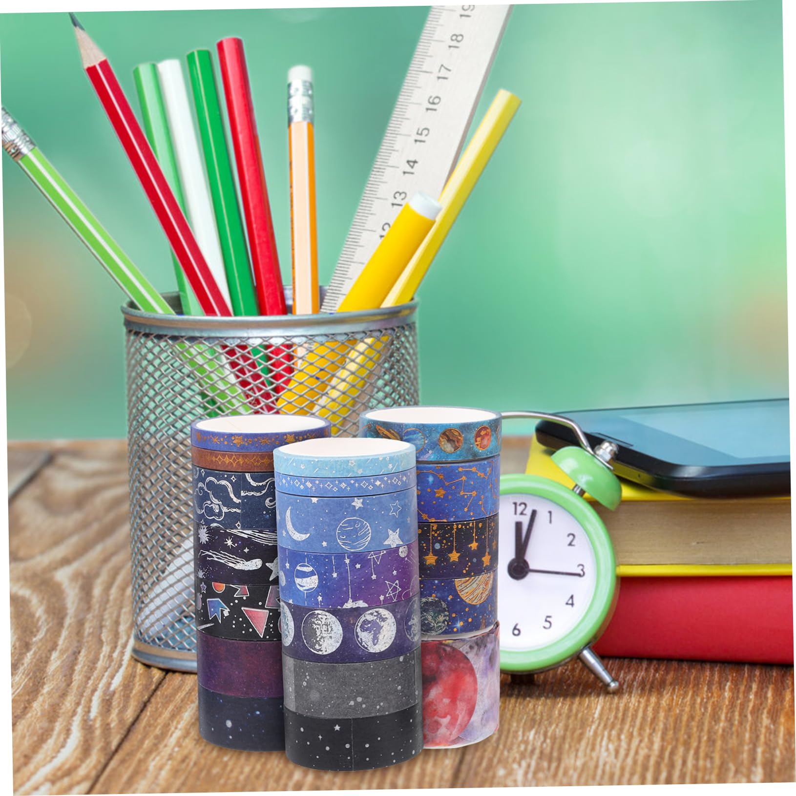 Angoily 5 Sätze Klebeband Set Bastelband Scrapbooking Vintage Washi Tape Bastelband Mehrzweck Washi Tape Selbstklebende DIY Klebebänder Klebeband Zum Verpacken Von 19 Rollen * 5