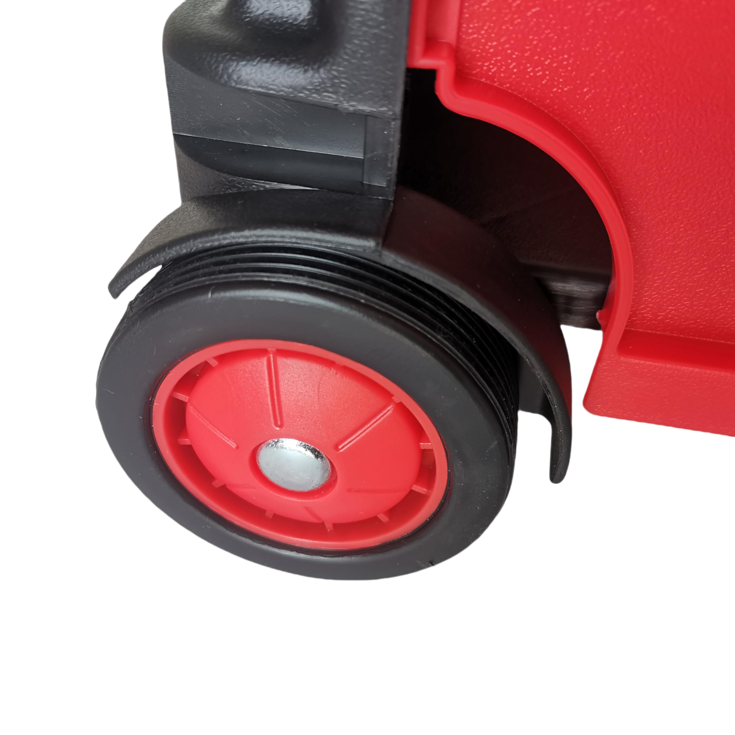 Seco Carrito grande plegable de plástico con mango cuadrado, color negro y rojo