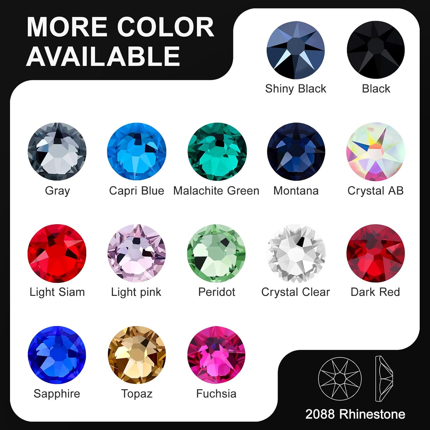 Novani Hotfix Rhinestones 1440pcs Clear Round Iron on Rhinestone Style 2088 Sparkly Crystal Gemstones for Fabric and Crafting,SS12 (2.9-3.0mm) - Image 6