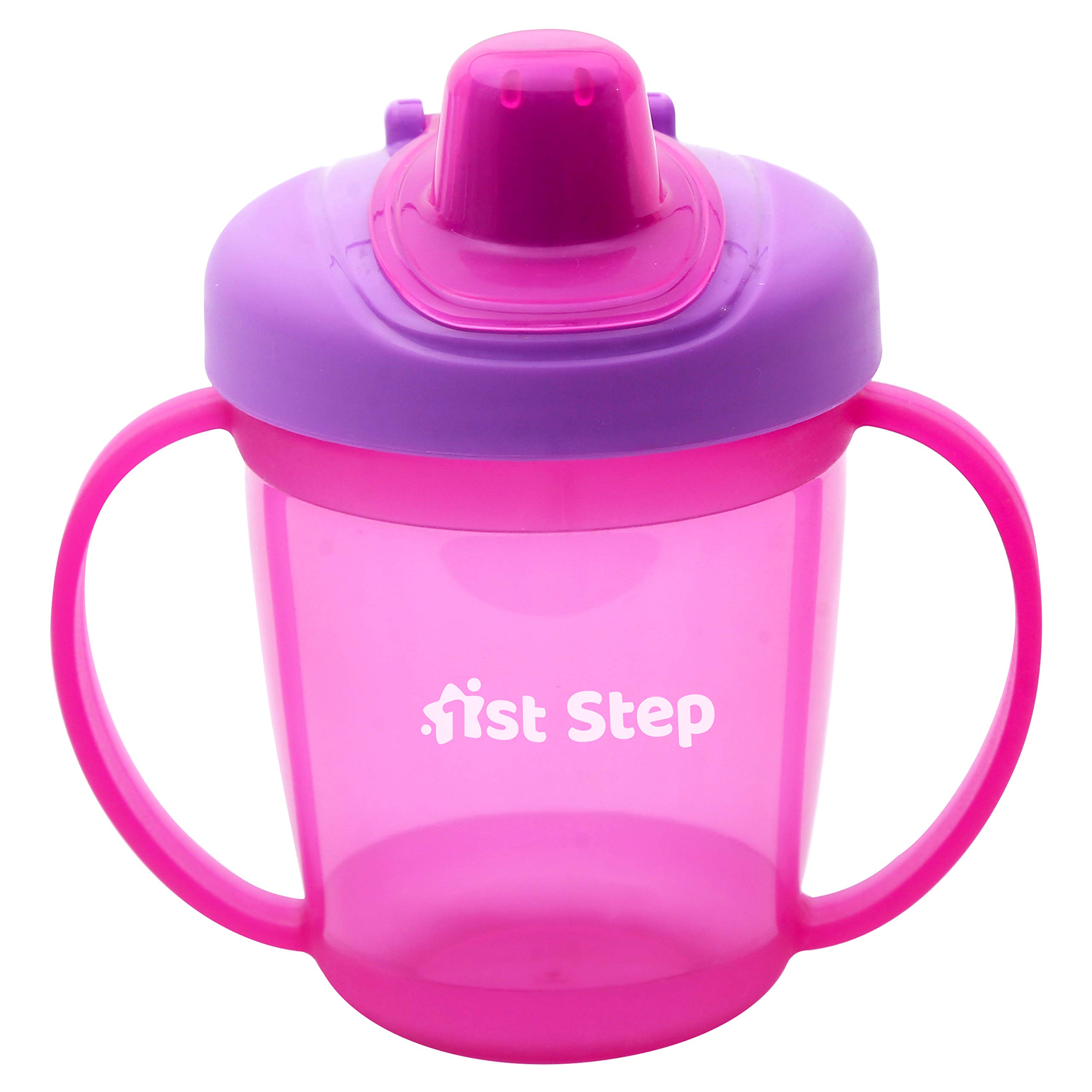 1ST STEP BPA Free Anti-Spill Hard Spout Baby Sipper Cup with Twin Handle & Cover - 250ml (Pink)-image-31