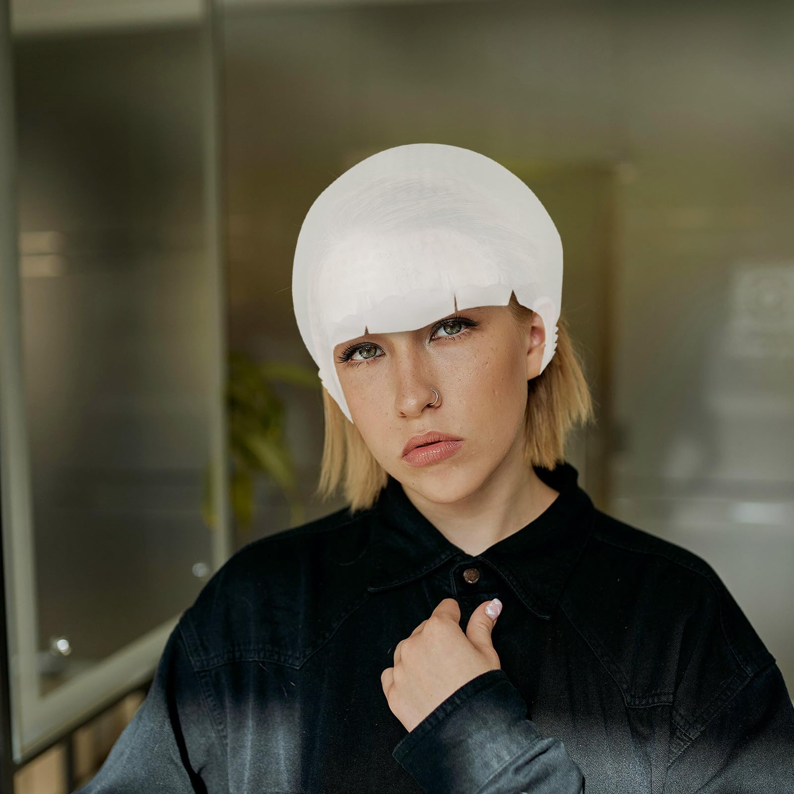 GANAZONO Gorro de Silicona para Teñir y Resaltar el Cabello, Reutilizable Agujeros Cruzados, Diseñado para Técnicas de Balayage y Mechas en Casa