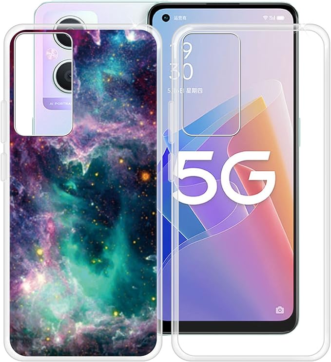 ZXLZKQ Funda para OPPO A96 5G (6.43"), 2 Piezas Premium Gel Fundas, Ultrafina Transparente Suave TPU Bumper Caso, Anti-Arañazos Silicona Carcasa para OPPO A96 5G - Clear + WMA33