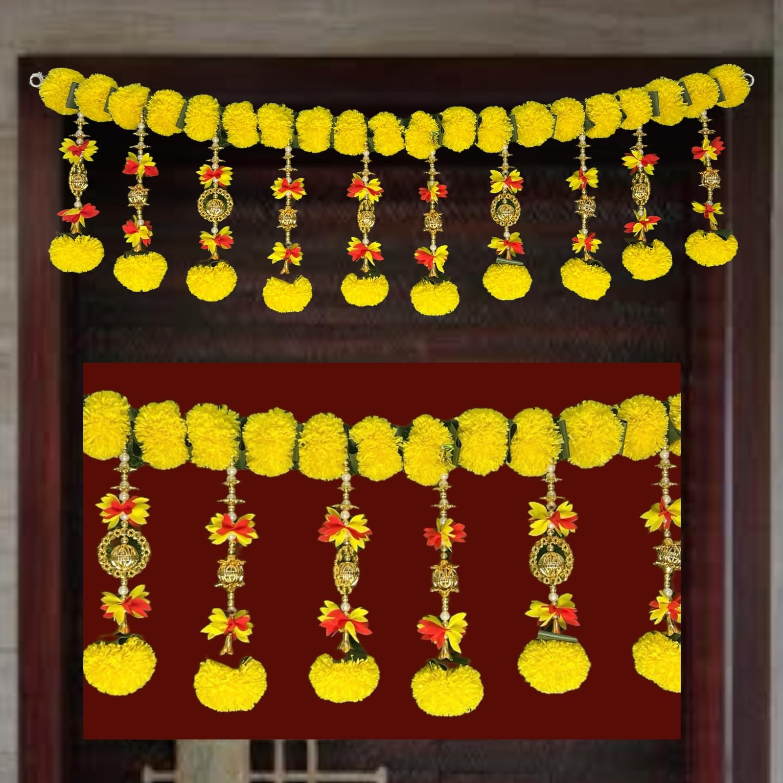 Handmade Marigold & Jasmine Garland - 2 Pack -16