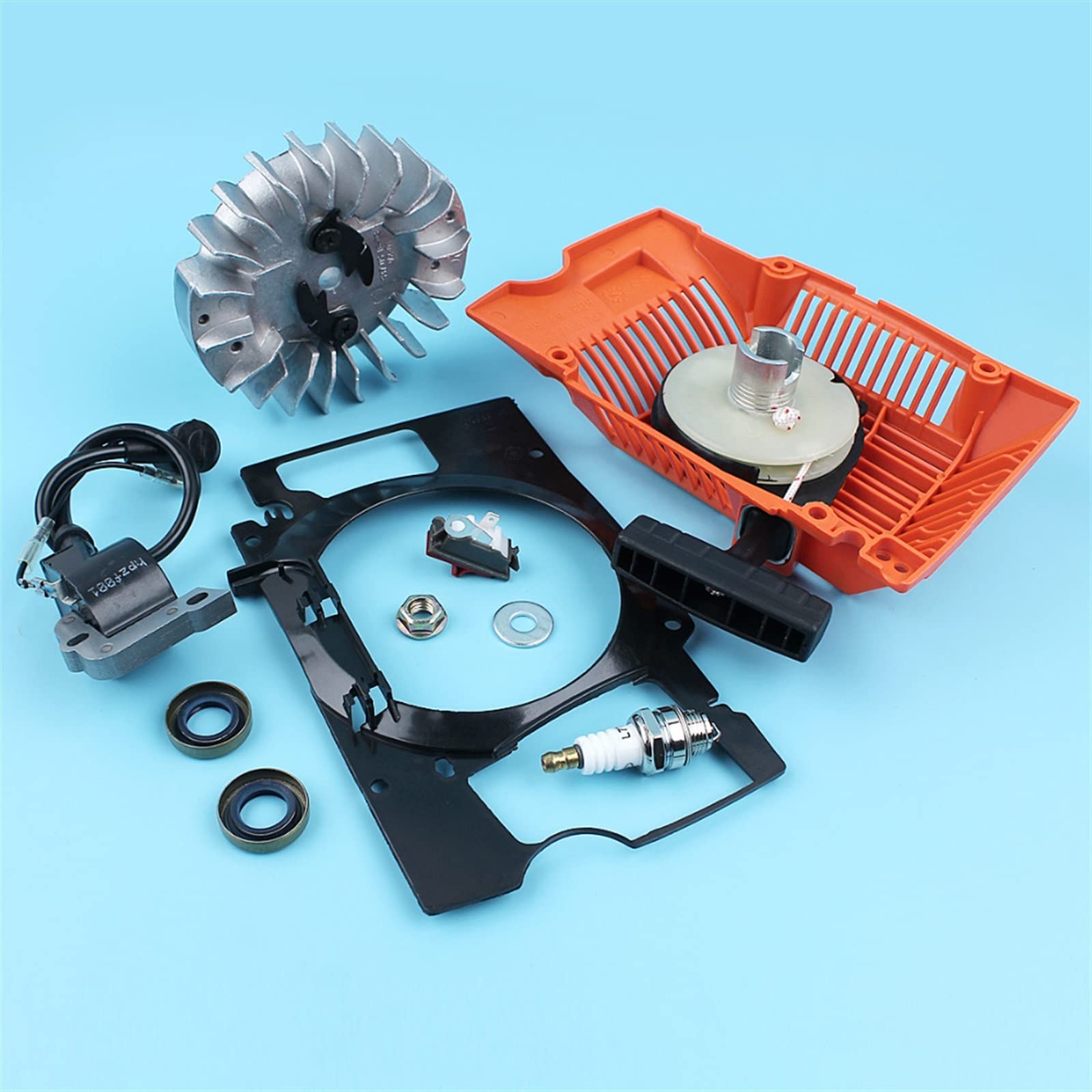 IWBR Interruptor de Bobina de Encendido de Volante de Arranque de Retroceso Apto for Husqvarna 268 272 272XP, Sello de Aceite de Motosierra, Conductor de Aire