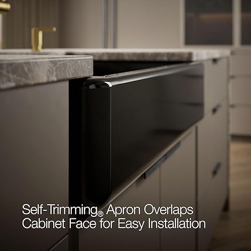 Vista 394 de Kohler Fregadero de la granja Kohler Whitehaven, Frente al delantal altos, K-6489-0, Blanco