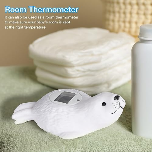 Miniatura 6 de CLYMENE Termómetro de baño para bebé, termómetro de agua de baño de encendidoapagado automático y termómetro de habitación con advertencia de