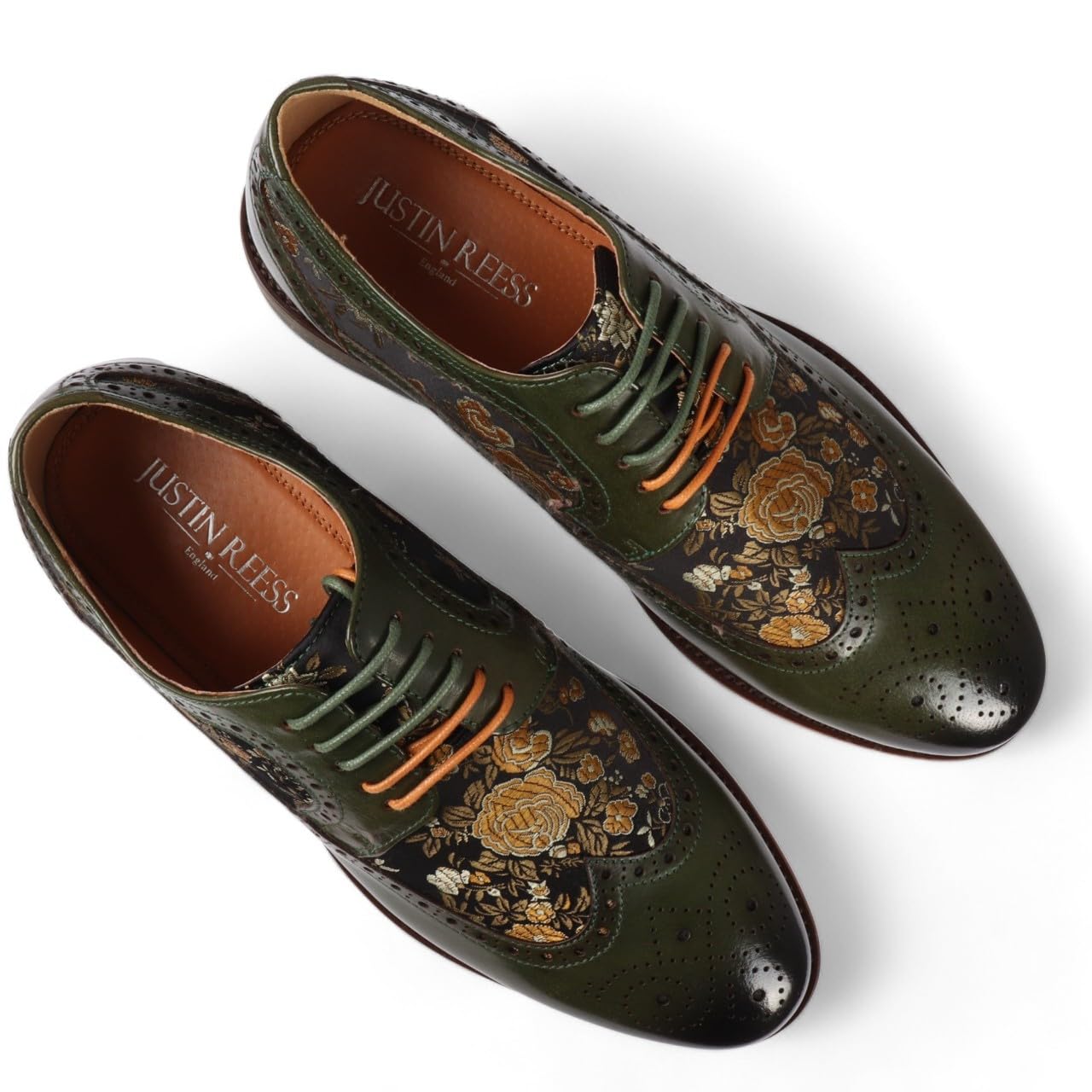 Infinity Leather Herren-Brogue-Schuhe aus Leder mit Blumenmuster - Ross