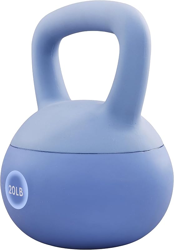 ​S​ignature Fitness Pesas rusas suaves - Pesas rellenas de arena de hierro y mar para mujeres y hombres - Pesas rusas de vinilo suave codificadas por colores, varios tamaños