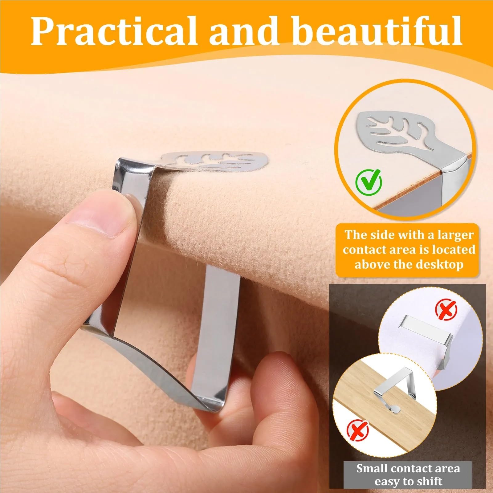 Ferma Tovaglia da Tavola Clip for tovaglia 40 Pezzi Morsetti for Copertura tovaglia in Acciaio Inossidabile Supporto Regolabile Portatile for la casa