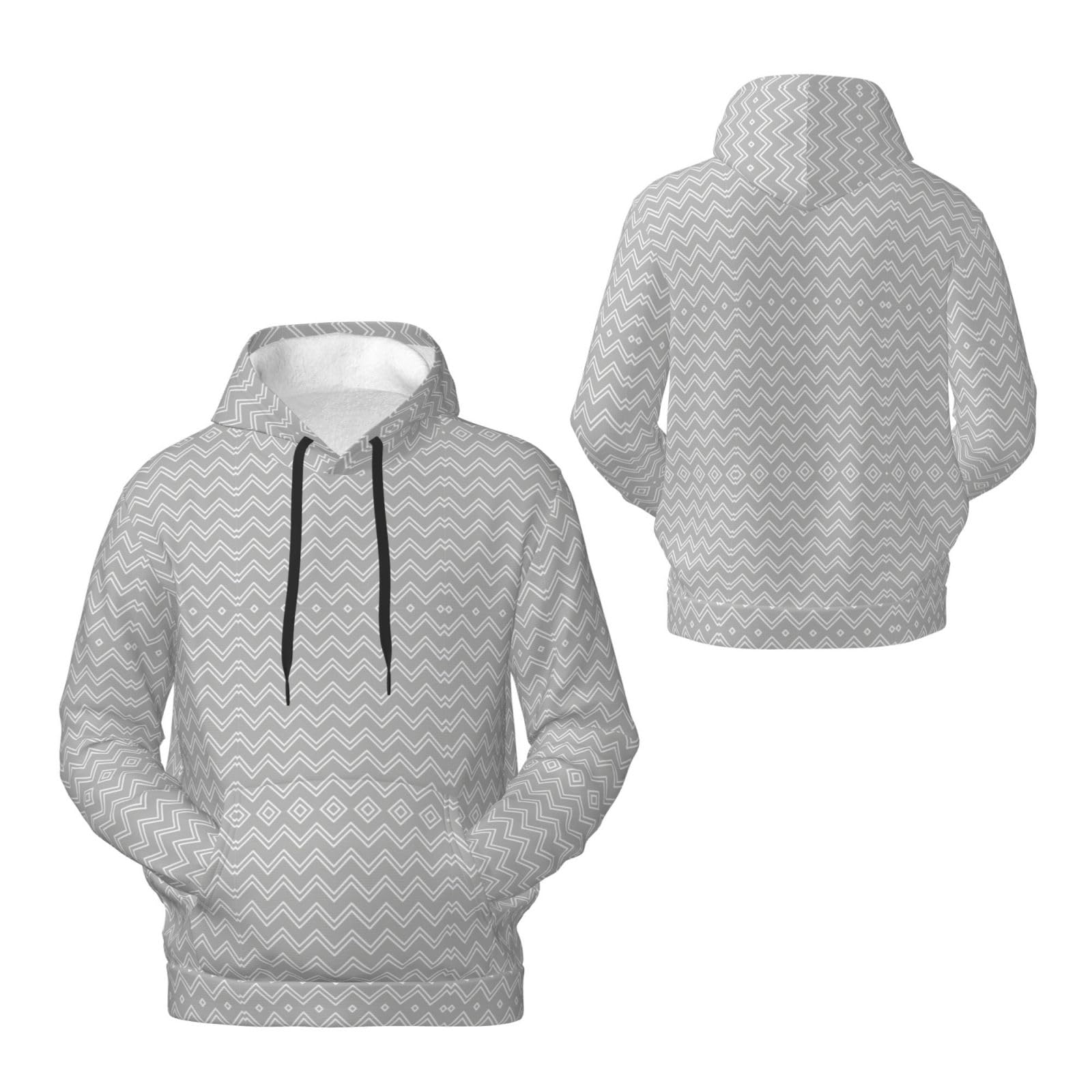 Męska bluza z kapturem w szare paski, swobodny nadruk graficzny sweter z kapturem koszule z kieszenią