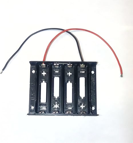 Electric Connections EC 18650 - Caja de batería con 4 ranuras x 3.7 V, caja de almacenamiento de 12 voltios, funda de plástico, apilable,