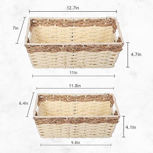 Miniatura 4 de Uziass Cesta de papel higiénico, cestas de almacenamiento de mimbre, cesta de almacenamiento de jacinto, cestas de almacenamiento tejidas para