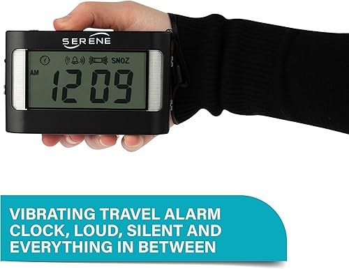Miniatura 2 de Serene Innovations Reloj despertador ruidoso para personas que duermen mucho y adultos sordos reloj despertador vibratorio con agitador de cama y