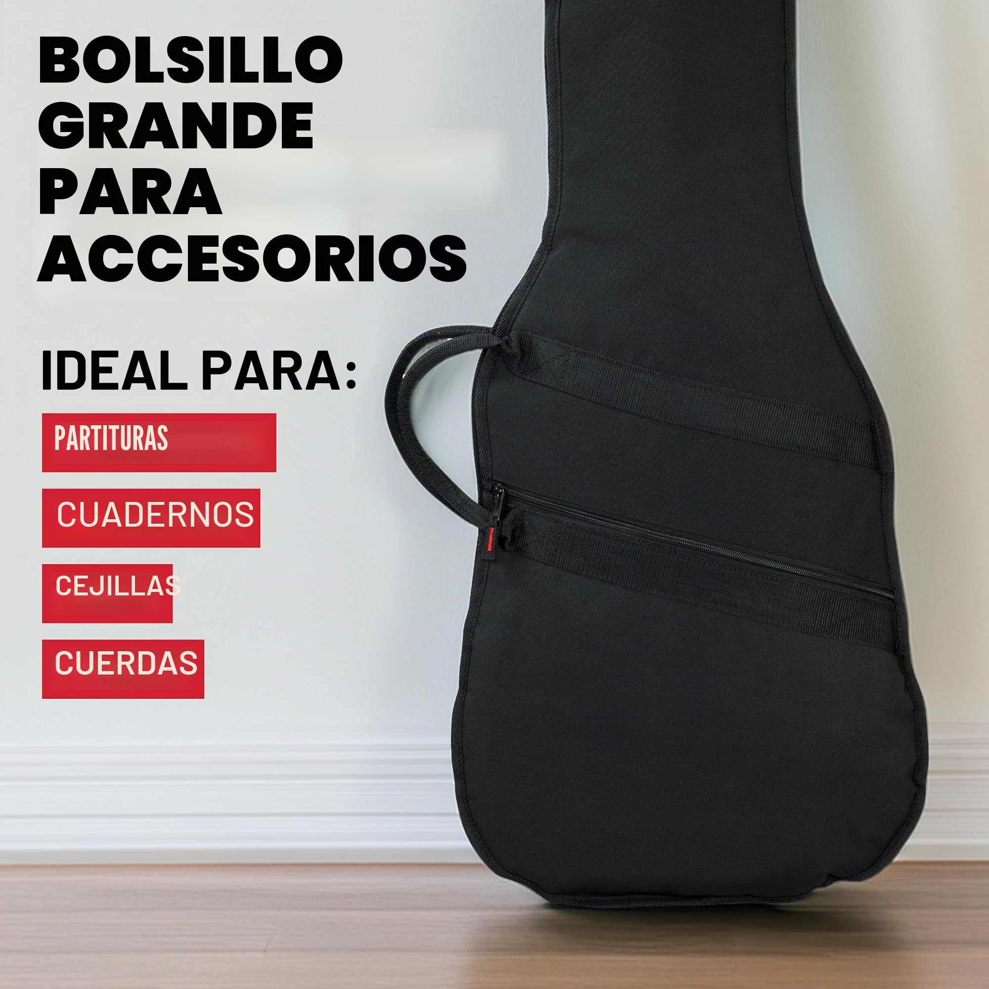 Gator Cases Funda Gig Bag Acolchada de Espuma para Guitarra Eléctrica; Se Adapta a Guitarras Estilo Stratocaster y Telecaster de hasta 40.3" de Largo (GBE-Elect)