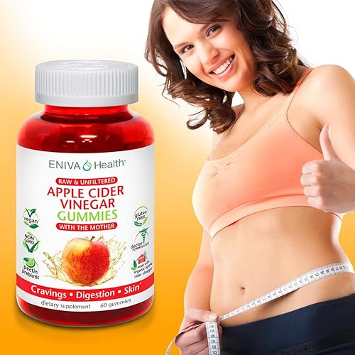 Miniatura 8 de Eniva Health Vinagre de sidra de manzana Gourmet Gummy Vitaminas 60 unidades USDA Orgánico ACV Vegano Sin Gluten Sin OMG con la Madre B9 B12
