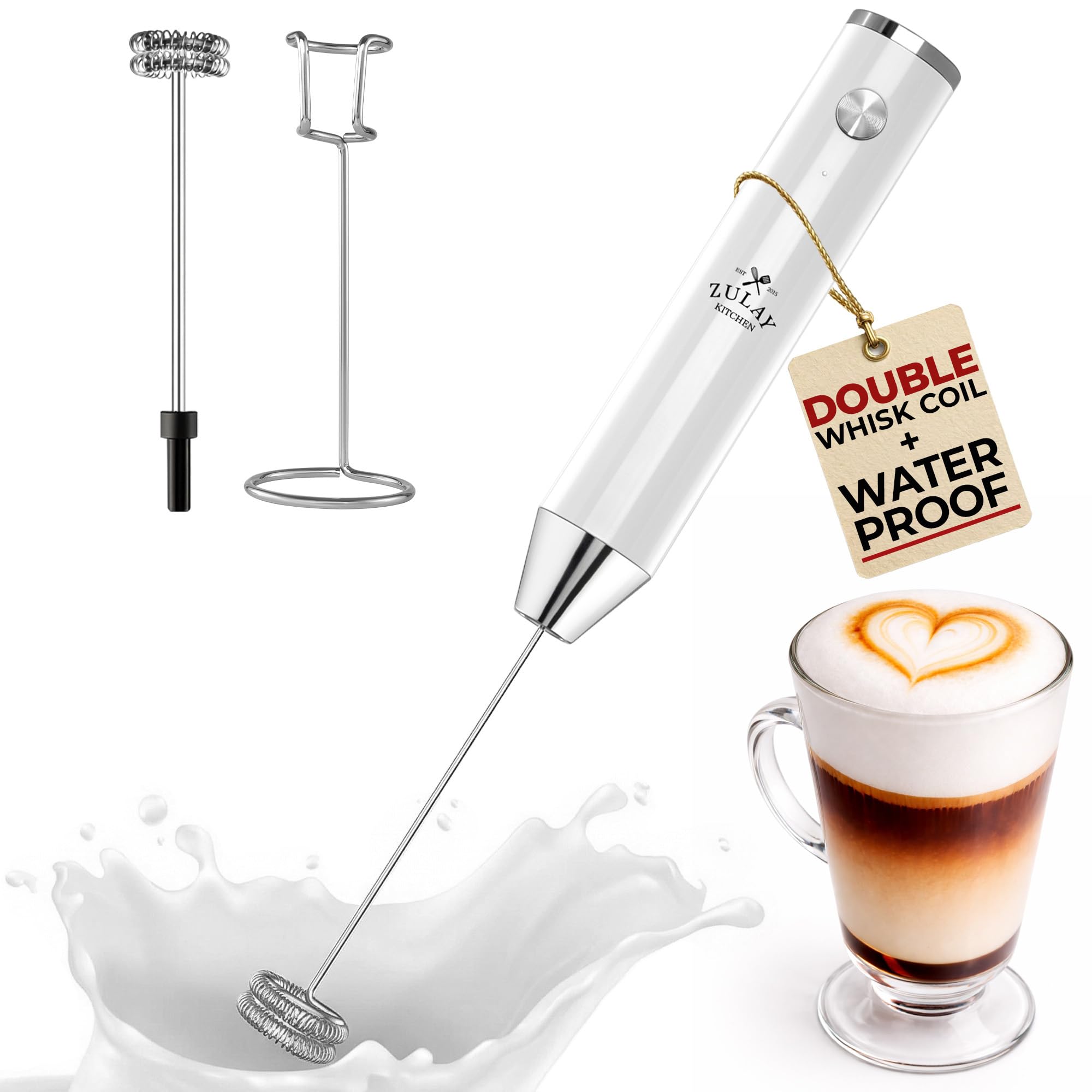 Amazon.com: Zulay Kitchen Rechargeable Milk Frother Handheld Lux