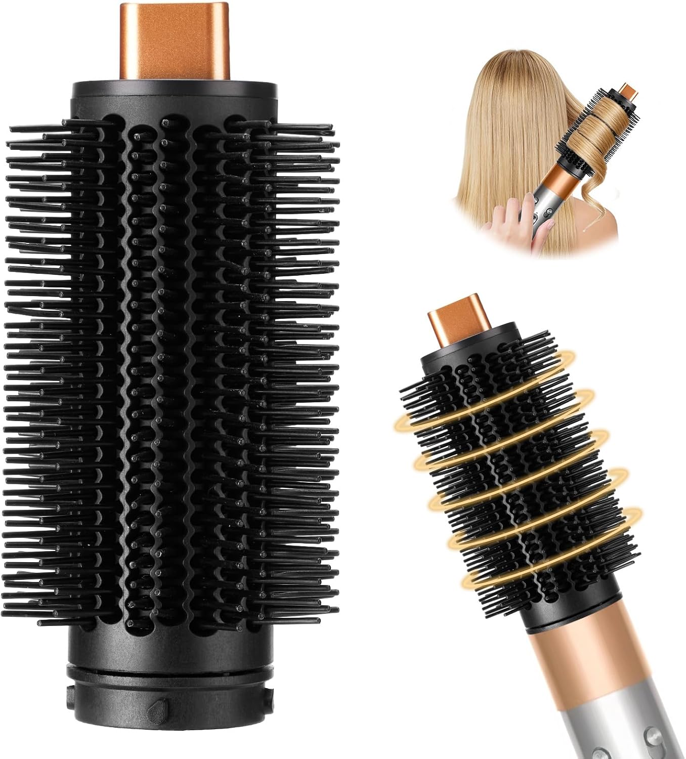 Upgraded Round Volumizing Brush Attachment for Dyson Airwrap HS01 HS05 HS08 Accessories, Upgraded Bristles for Straighten Dry Curls Add Volume Styling Volumizing