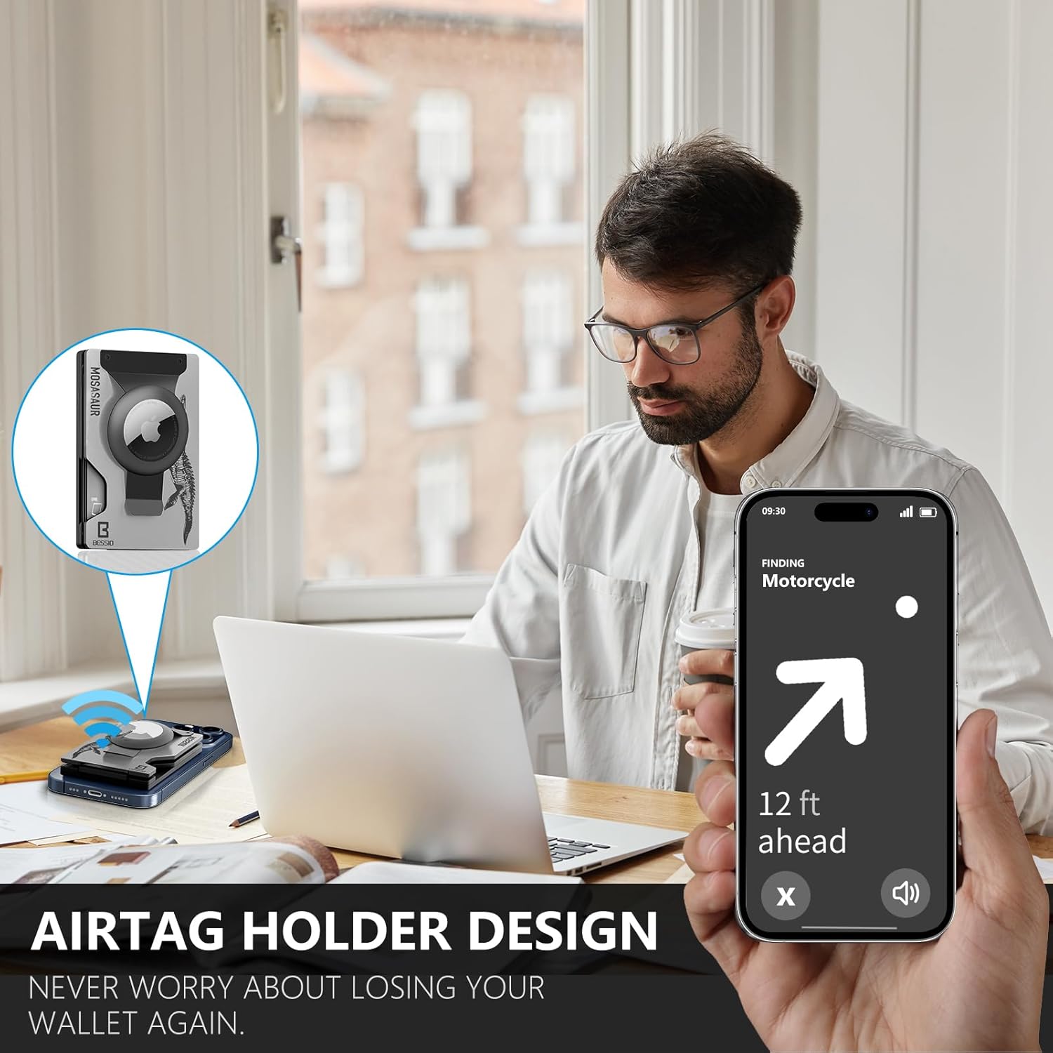 Magnetic Phone Wallet Compatible with Apple MagSafe - Metal Card Holder with AirTag Holder, RFID Blocking & Money Clip Mag Safe Wallet for iPhone 17 16 15 14 13 12 Pro Max/Pro/Plus/Mini - Image 2