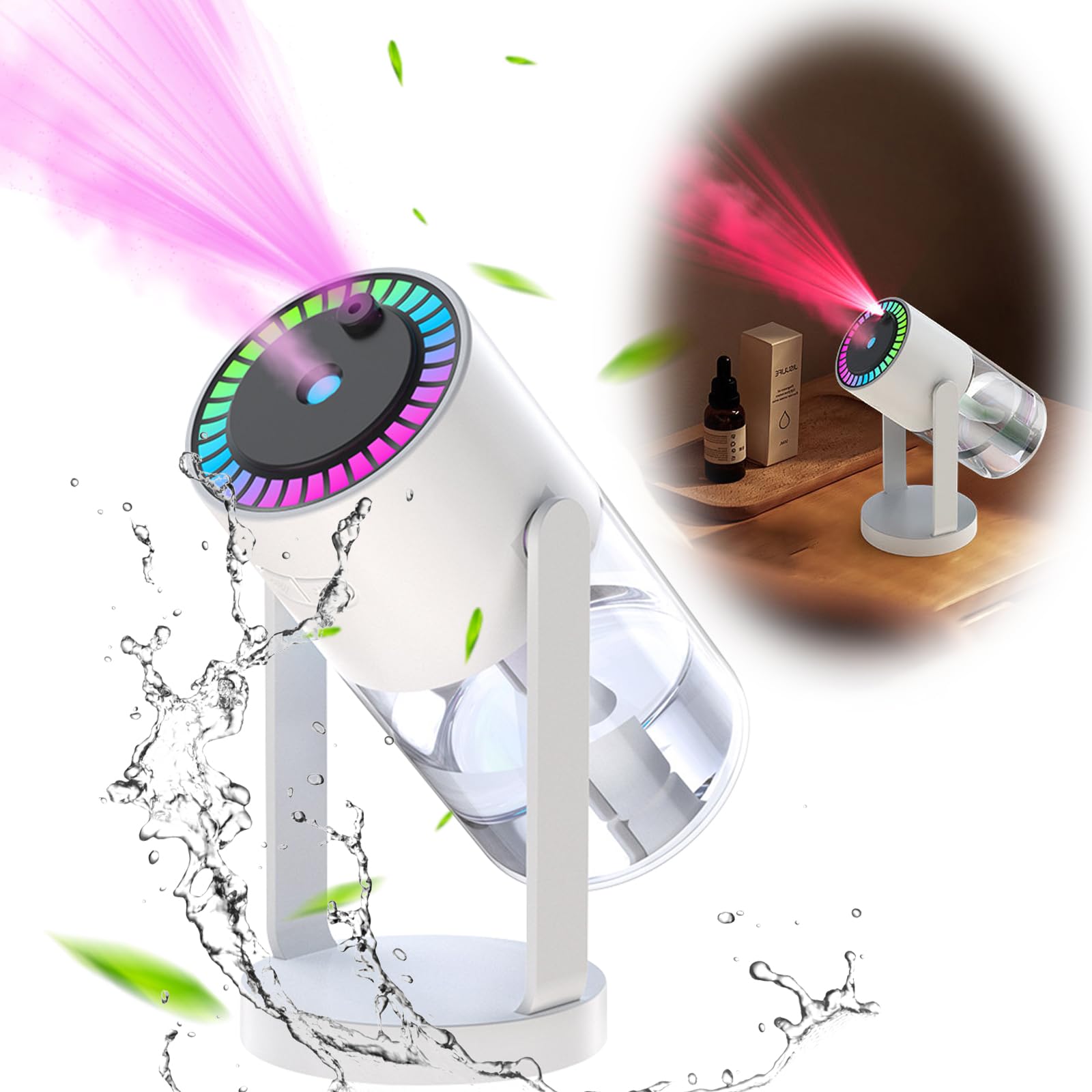 Humidificateur D'Air RANJIMA 280ml Avec Projection Ciel Étoilé LED - Diffuseur Arômes Et Veilleuse