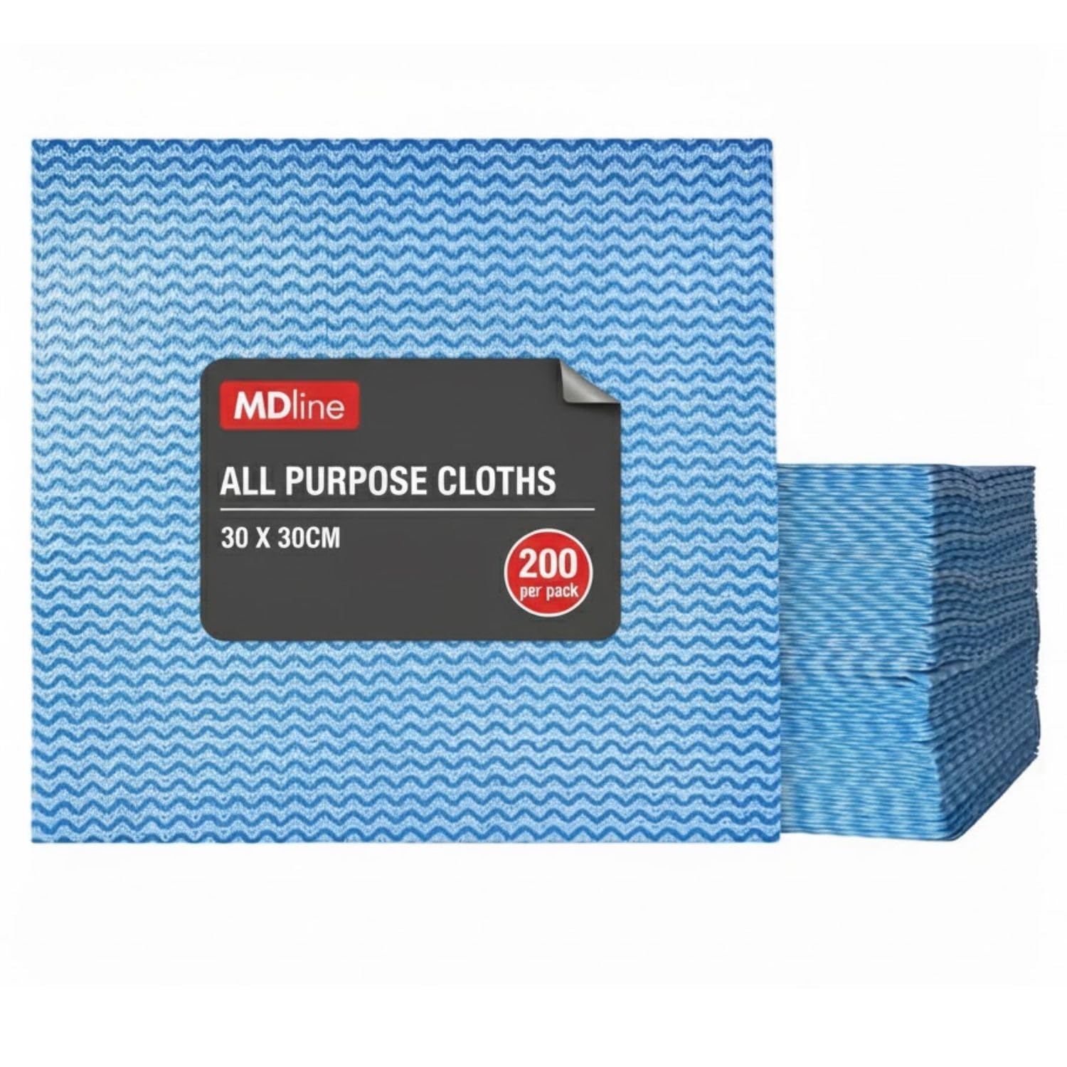 200pk All Purpose Cleaning Cloths 30x30cm – Blue Cloths | Soft, Absorbent, Reusable & Disposable Cleaning Cloths for Home and Professional Use | Ideal Dish Cloths for Washing Up, Kitchen, Dusting