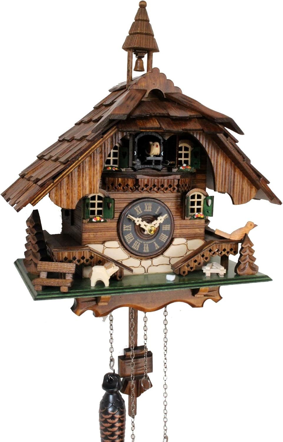 Clock Villa Hettich de Relojes Negro bosques Cuco Reloj de Cuarzo Campana Torre Negro Bosque Tejas Casa