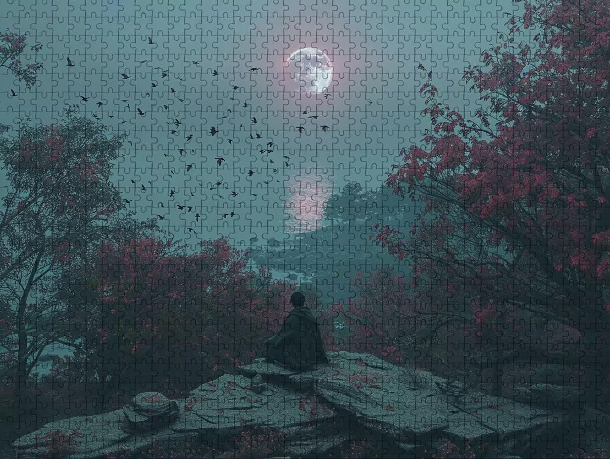 Puzzle 6000 elementów dla dorosłych, księżyc, drewniane puzzle, 178 x 104 cm, części ściśle do siebie pasują, dla mężczyzn kobiet starszych seniorów, relaks i odstresowanie, prezenty, dekoracja