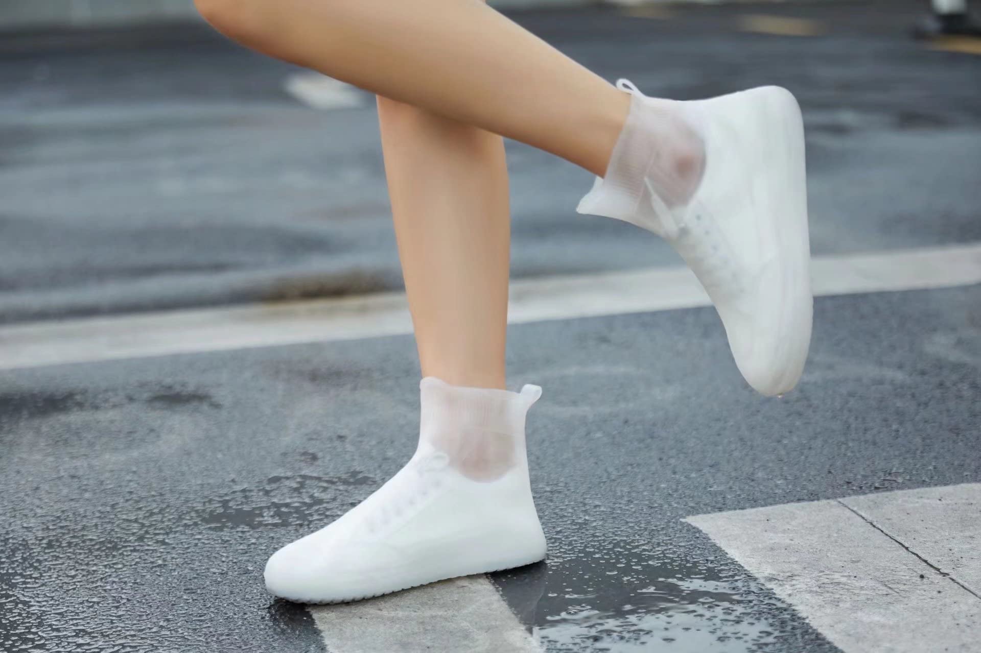 Kerio Silicone Shoes Covers Reusable Galoshes Waterproof Overshoes Rain Boots Shoe Protectors for Men and Women