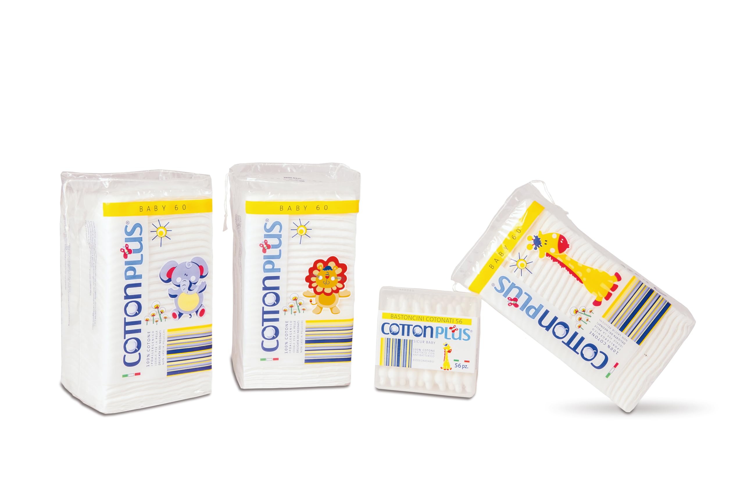 Cotton Plus BASTONCINI COTONATI SICUR BABY 56 pz. - LINEA BABY | BASTONCINI CON PROTEZIONE PER BAMBINI | Igienici e delicati