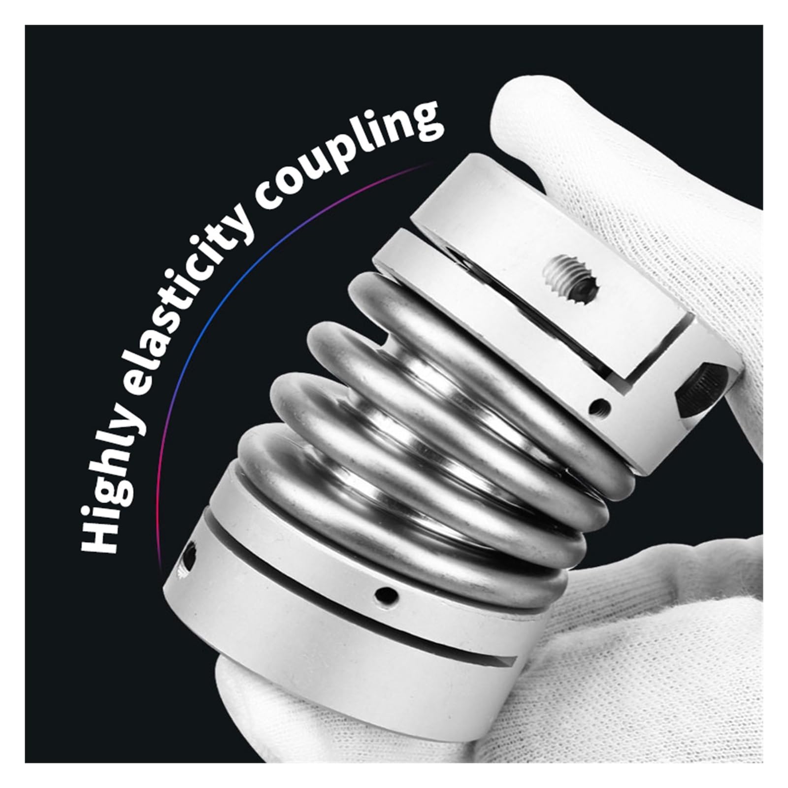 Accouplements à soufflet Couplage à soufflet en alliage d'aluminium D30 L43, encodeur élastique en acier inoxydable, vis de moteur à couple élevé avec rainure de clavette(5x5)